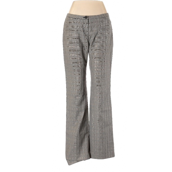 Rene Lezard Pants - VINTAGE Rene Lezard Designer Gray Plaid Print Wool Pants 36FR / US Size 4
